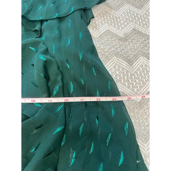 Betsy & Adam Clip-Dot Tiered Ruffled formal Gown in Green size 14 NWT Elegant - Picture 8 of 13